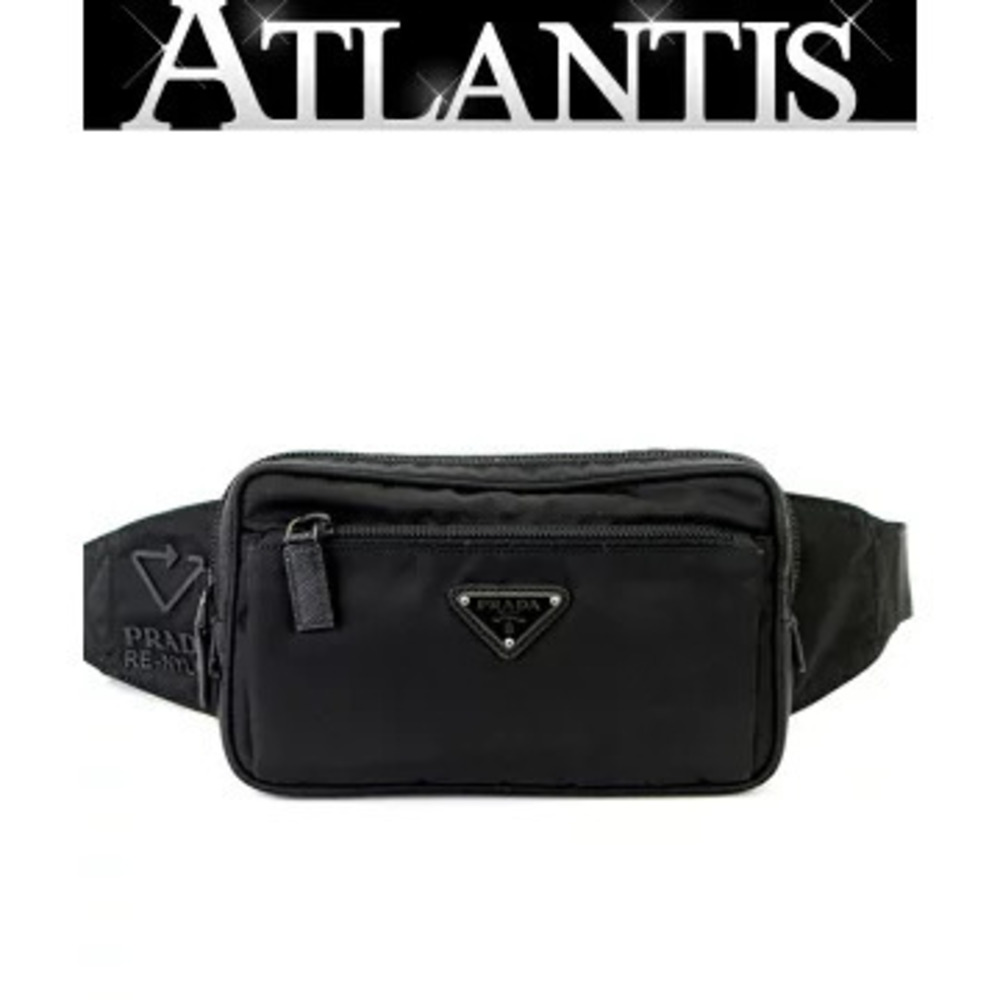 Prada Triangle Logo Tessuto Body Bum Crossbody Belt Bag Waist Black